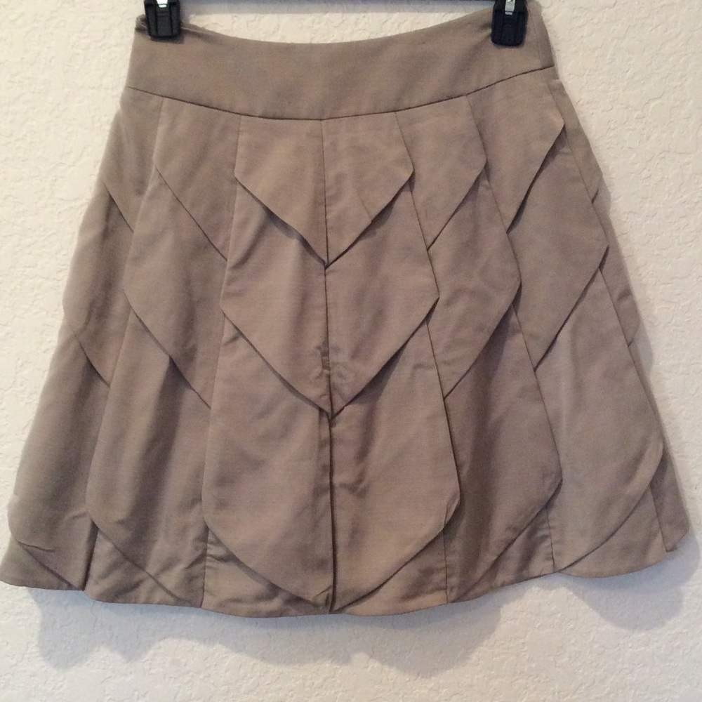 Reiss skirt, taupe color, cascading ruffles.